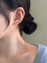 [4 set] White Snowflake Piercing Set 