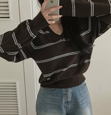 [MADE] Rollipop, striped V-neck knit