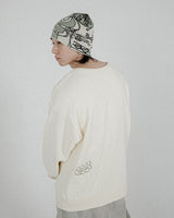 エンブロイドワイドクルーネック khaki