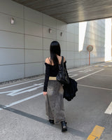 ラフデニムロングスカート
