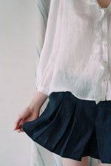 T/T オート プリーツ スカート パンツ (navy)