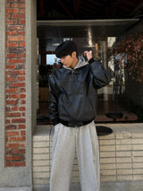 Core leather herrington jacket