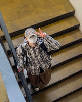 Arden Casual Oversized Fit Check Hooded Shirt