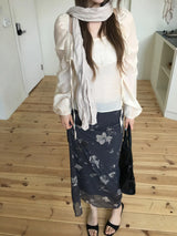 Oriental bloom long skirt