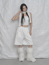 [mnem] Pure Bolero Fur Cardigan (white)
