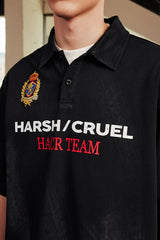 Distressed Badge Wash Polo