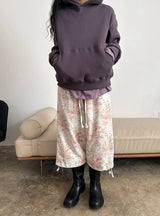  floral sweat crop pants