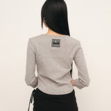 C 90S ラインVネックTシャツ_グレー