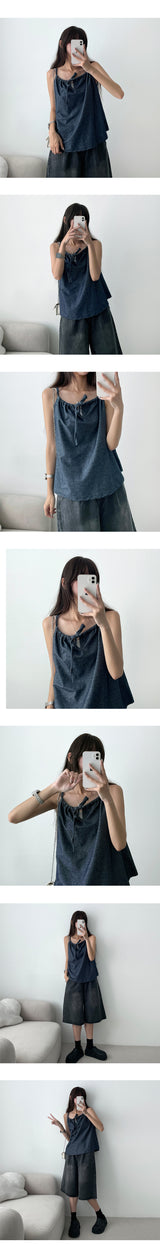 Vaistring denim vest bustier