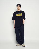 25FW ダブルレイヤーロゴワイド半袖Tシャツ ブラック