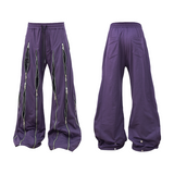 RELABEL (Split Dream) Multi-Zip Reversible Patchwork Adjustable Multi-Style Wear Cut-Out Four-Zip Patchwork Sweatpants