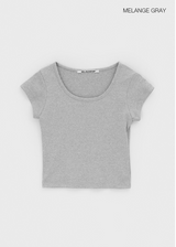 [B-BASIC] クールスタンダードUネッククロップ半袖Tシャツ (2SIZE)