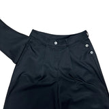 クローズピンタックラップツーボタンハイウエストロングワイドパンツ
