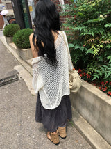 Rando Two-Way Net Loose Fit Summer Cardigan