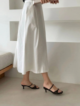 BASIC TOE OPEN SATIN SANDAL HEEL (2COLORS!)
