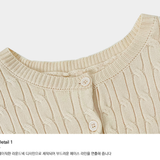 FOB Cable Knit Round Cardigan