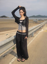 Berin Short Vintage Mesh Knit Cardigan