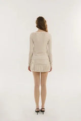Jam shirring top - beige