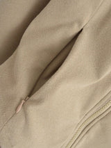Velvet Collar Slim Round Zip-Up