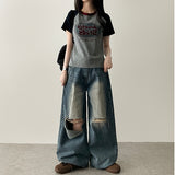 ロックレットカラーラグラン半袖Tシャツ