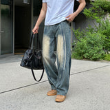 LMN Levy Curve Slit Wide Denim Pants (2 colors)