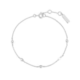 silver multi diamond shape station rhodium plating + 925 silver bracelet B066-03H