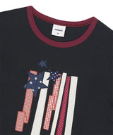 フラッグアップリケリンガークロップTシャツ