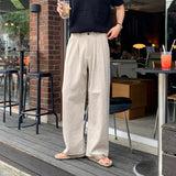 LMN Maid Back Banding Two Tuck Linen Wide Pants (6 colors)