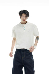 テクスチャードニットメッシュTシャツ