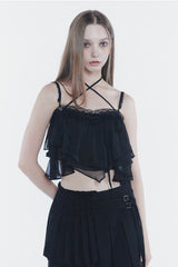 レイヤープリーツスカート black
