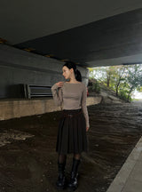 Deer Boat Neck Long Sleeve T-Shirt