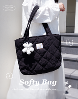 Softy Bag 軽量キルティングトート（BLACK）