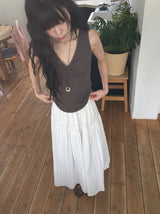 Saku Pure Lace Banding Long Skirt