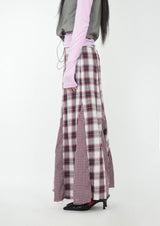 vintage check skirt red ver.