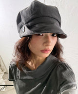 BUTTON NEWSBOY CAP - CHARCOAL