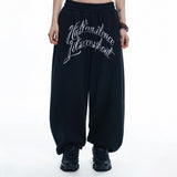 Lettering Balloon Sweatpants - BLACK