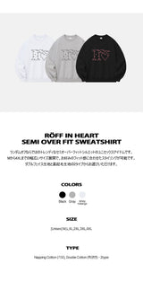 ロフインハートセミオーバーフィットスウェットシャツ (3color)