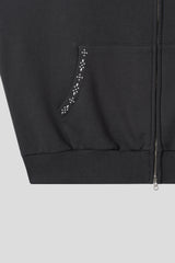 Mute Stud Crop Hoodie Zip-Up (4color) (No.1008)