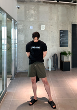 オーブリー アンスタイント レタリング マッスルフィット ショートスリーブ