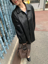 Curved Leather Jacket