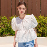 SUMMER PUFF HALF SLEEVE BLOUSE WHITE