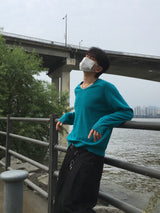Lenny Summer Linen V-neck Knitwear 4C