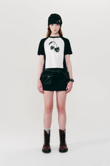 COLOR BLOCK RAGLAN T-SHIRT - WHITE