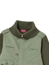 RIBBED HIGH NECK JACKET KHAKI