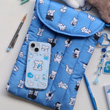 Padded Pouch Laptop Tablet Pouch White Dog
