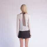 WAVE EDGE ROUND NECK BASIC TENCEL TOP / IVORY