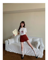 ビーズグラスグラフィッククルーネックTシャツ