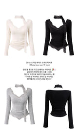 Mying lace scarf T-shirt