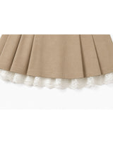 [PRE- FALL] Léa Lace Layered Pleated Mini Skirt Beige