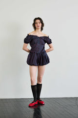 MINI HEART BALLOON SKIRT PANTS / NAVY